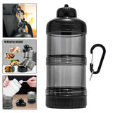 Maxbell Protein Powder Travel Container Protein Dispenser for Gym Workout Black