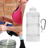Maxbell Protein Powder Travel Container Protein Dispenser for Gym Workout White