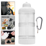 Maxbell Protein Powder Travel Container Protein Dispenser for Gym Workout White