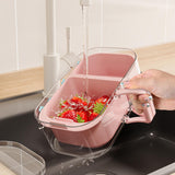 Maxbell Fruit Washing Bowl Colander Container Double Layer Stackable Draining Basket Green