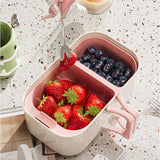 Maxbell Fruit Washing Bowl Colander Container Double Layer Stackable Draining Basket Green