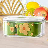 Maxbell Fruit Washing Bowl Colander Container Double Layer Stackable Draining Basket Green
