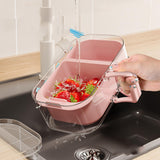 Maxbell Fruit Washing Bowl Colander Container Double Layer Stackable Draining Basket Green
