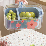 Maxbell Fruit Washing Bowl Colander Container Double Layer Stackable Draining Basket Blue