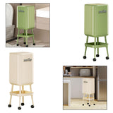 Maxbell Press Type Trash Can with Wheels Waste Paper Bucket for Bedroom Kitchen Home Green