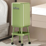 Maxbell Press Type Trash Can with Wheels Waste Paper Bucket for Bedroom Kitchen Home Green
