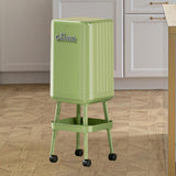Maxbell Press Type Trash Can with Wheels Waste Paper Bucket for Bedroom Kitchen Home Green