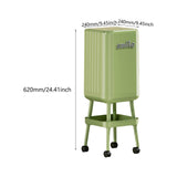 Maxbell Press Type Trash Can with Wheels Waste Paper Bucket for Bedroom Kitchen Home Green