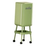 Maxbell Press Type Trash Can with Wheels Waste Paper Bucket for Bedroom Kitchen Home Green