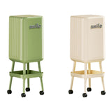 Maxbell Press Type Trash Can with Wheels Waste Paper Bucket for Bedroom Kitchen Home Green