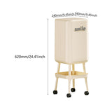 Maxbell Press Type Trash Can with Wheels Waste Paper Bucket for Bedroom Kitchen Home White