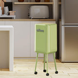 Maxbell Trash Can with Wheels Minimalist Wastebasket for Kitchen Dresser Living Room Green