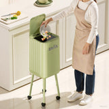 Maxbell Trash Can with Wheels Minimalist Wastebasket for Kitchen Dresser Living Room Green
