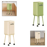 Maxbell Trash Can with Wheels Minimalist Wastebasket for Kitchen Dresser Living Room Green