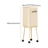 Maxbell Trash Can with Wheels Minimalist Wastebasket for Kitchen Dresser Living Room White