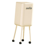 Maxbell Trash Can with Wheels Minimalist Wastebasket for Kitchen Dresser Living Room White