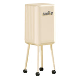 Maxbell Trash Can with Wheels Minimalist Wastebasket for Kitchen Dresser Living Room White