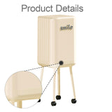 Maxbell Trash Can with Wheels Minimalist Wastebasket for Kitchen Dresser Living Room White