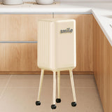 Maxbell Trash Can with Wheels Minimalist Wastebasket for Kitchen Dresser Living Room White