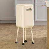 Maxbell Trash Can with Wheels Minimalist Wastebasket for Kitchen Dresser Living Room White