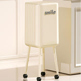 Maxbell Trash Can with Wheels Minimalist Wastebasket for Kitchen Dresser Living Room White