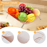 Maxbell Fruit Basket Practical Fruit Stand Holder for Restaurant Kitchen Living Room Rose Gold