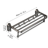 Maxbell Towel Shelf Wall Mounted Kitchen Bathroom Towel Rack Home Decor Multipurpose 40cmx23cmx13.5cm