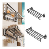 Maxbell Towel Shelf Wall Mounted Kitchen Bathroom Towel Rack Home Decor Multipurpose 40cmx23cmx13.5cm