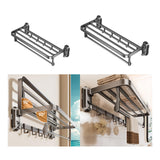 Maxbell Towel Shelf Wall Mounted Kitchen Bathroom Towel Rack Home Decor Multipurpose 40cmx23cmx13.5cm