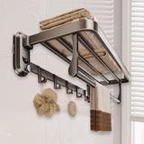 Maxbell Towel Shelf Wall Mounted Kitchen Bathroom Towel Rack Home Decor Multipurpose 40cmx23cmx13.5cm