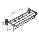 Maxbell Towel Shelf Wall Mounted Kitchen Bathroom Towel Rack Home Decor Multipurpose 50cmx23cmx13.5cm