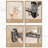 Maxbell Towel Shelf Wall Mounted Kitchen Bathroom Towel Rack Home Decor Multipurpose 50cmx23cmx13.5cm