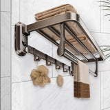 Maxbell Towel Shelf Wall Mounted Kitchen Bathroom Towel Rack Home Decor Multipurpose 50cmx23cmx13.5cm