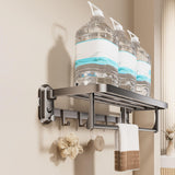 Maxbell Towel Shelf Wall Mounted Kitchen Bathroom Towel Rack Home Decor Multipurpose 50cmx23cmx13.5cm