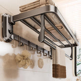 Maxbell Towel Shelf Wall Mounted Kitchen Bathroom Towel Rack Home Decor Multipurpose 50cmx23cmx13.5cm