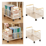 Maxbell Rolling File Cart Book Storage Portable with Wheels for Crafts Handbag Books L