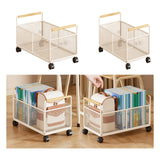 Maxbell Rolling File Cart Book Storage Portable with Wheels for Crafts Handbag Books L