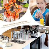 Maxbell Acrylic Straw Holder Stick on Kitchen Accessories Container for Cabinet Door