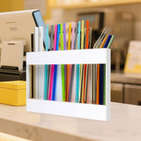Maxbell Acrylic Straw Holder Stick on Kitchen Accessories Container for Cabinet Door