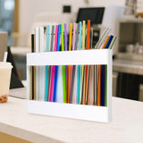 Maxbell Acrylic Straw Holder Stick on Kitchen Accessories Container for Cabinet Door