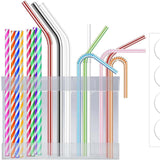 Maxbell Acrylic Straw Holder Stick on Kitchen Accessories Container for Cabinet Door