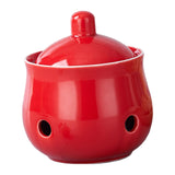 Maxbell Garlic Keeper with Lid Keep Your Garlic Cloves Fresh for Countertop for Home Red