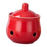 Maxbell Garlic Keeper with Lid Keep Your Garlic Cloves Fresh for Countertop for Home Red
