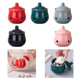 Maxbell Garlic Keeper with Lid Keep Your Garlic Cloves Fresh for Countertop for Home Red