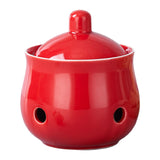 Maxbell Garlic Keeper with Lid Keep Your Garlic Cloves Fresh for Countertop for Home Red
