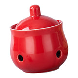 Maxbell Garlic Keeper with Lid Keep Your Garlic Cloves Fresh for Countertop for Home Red