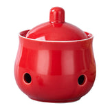 Maxbell Garlic Keeper with Lid Keep Your Garlic Cloves Fresh for Countertop for Home Red