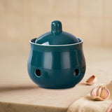 Maxbell Garlic Keeper with Lid Keep Your Garlic Cloves Fresh for Countertop for Home Green