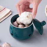 Maxbell Garlic Keeper with Lid Keep Your Garlic Cloves Fresh for Countertop for Home Green
