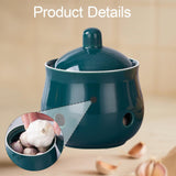 Maxbell Garlic Keeper with Lid Keep Your Garlic Cloves Fresh for Countertop for Home Green